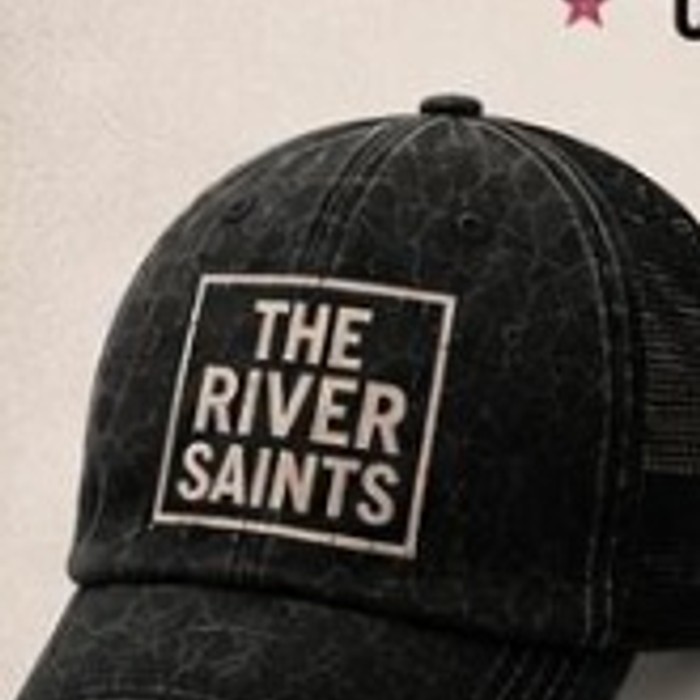 Black logo cap with The River Saints box logo